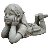 The Complete Garden Girl Thinking Fibrestone Statue