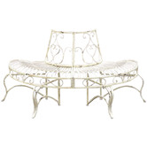 The Complete Garden 3 Seater Distressed Lucas Half Tree Surround Garden Bench