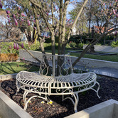 The Complete Garden 3 Seater Distressed Lucas Half Tree Surround Garden Bench