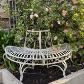 The Complete Garden 3 Seater Distressed Lucas Half Tree Surround Garden Bench
