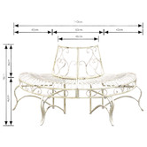 The Complete Garden 3 Seater Distressed Lucas Half Tree Surround Garden Bench