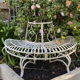 The Complete Garden 3 Seater Distressed Lucas Half Tree Surround Garden Bench