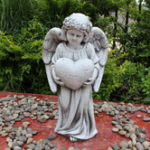 The Complete Garden Angel Holding Heart Statue | Temple & Webster