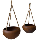 The Complete Garden 2 Piece Metal Hanging Planter Set