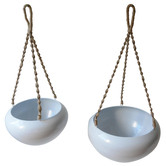 The Complete Garden 2 Piece Metal Hanging Planter Set