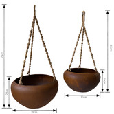 The Complete Garden 2 Piece Metal Hanging Planter Set