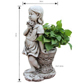 The Complete Garden Girl with Flowerpot Fibrestone Statue