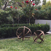 The Complete Garden 2 Piece Sphere Metal Ornament Set