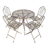The Complete Garden 4 Seater Distressed Alyana Steel Outdoor Bistro Set