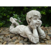 The Complete Garden Boy Thinking Fibrestone Statue