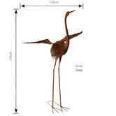 The Complete Garden Rustic Crane with Wings Metal Ornament