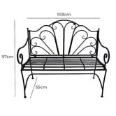 The Complete Garden 2 Seater Ornate Steel Garden Bench