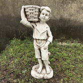 The Complete Garden Boy Holding Basket Garden Statue