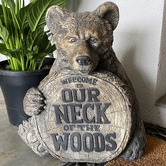 The Complete Garden Kuma Welcome Bear Fibrestone Statue