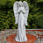 The Complete Garden Seraph Praying Angel Fibrestone Garden Statue