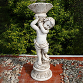 The Complete Garden Fargo Boy with Planter Fibrestone Garden Statue
