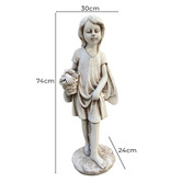 The Complete Garden Eden Girl with Flower Basket Fibrestone Garden Statue