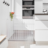 BabyDan White BabyDan Multidan Extending Metal Safety Gate