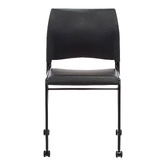 Black Buro Maxim Stackable Visitor Chairs with Wheels | Temple & Webster