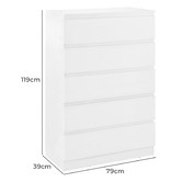 Cape Furniture Alliona 5 Drawer Chest