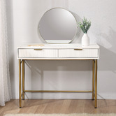 Cape Furniture Lilah 2 Drawer Ribbed Dressing Table with Mirror