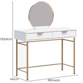 Cape Furniture Lilah 2 Drawer Ribbed Dressing Table with Mirror