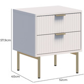 Cape Furniture Lilah 2 Drawer Ribbed Bedside Table