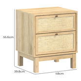 Cape Furniture Dakila 2 Drawer Rattan Bedside Table