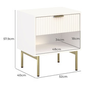 Cape Furniture Lilah 1 Drawer Ribbed Bedside Table