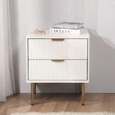 Cape Furniture Lilah 2 Drawer Ribbed Bedside Table