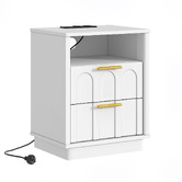 Cape Furniture Crescentia Bedside Table with Charging Station
