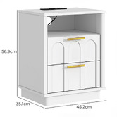 Cape Furniture Crescentia Bedside Table with Charging Station