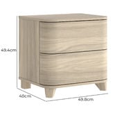 Cape Furniture Severin 2 Drawer Bedside Table