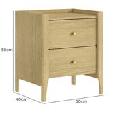 Cape Furniture Leanne 2 Drawer Bedside Table