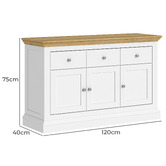 Cape Furniture Lisbeth 3 Drawer 3 Door Sideboard