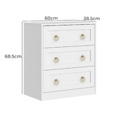 Cape Furniture Cecilia 3 Drawer Bedside Table