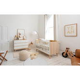 Babyrest Babyrest 2 Piece White &amp; Natural Tommi Cot &amp; Chest of Drawers Set