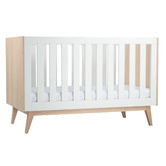 Babyrest Babyrest 2 Piece White &amp; Natural Tommi Cot &amp; Chest of Drawers Set