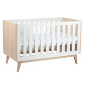 Babyrest Babyrest 2 Piece White &amp; Natural Tommi Cot &amp; Chest of Drawers Set