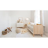 Babyrest Babyrest 2 Piece White &amp; Natural Tommi Cot &amp; Chest of Drawers Set