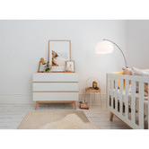 Babyrest Babyrest 2 Piece White &amp; Natural Tommi Cot &amp; Chest of Drawers Set