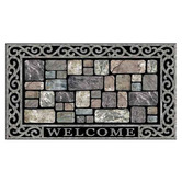 Matfx Grey Welcome Flocked Doormat