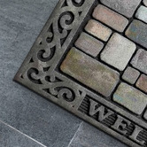 Matfx Grey Welcome Flocked Doormat