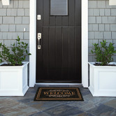 Matfx Black Welcome Scroll Coir Doormat