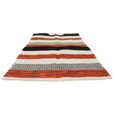 Artisan &amp; Co Terracotta &amp; Cream Kilm Hand-Loomed Cotton Rug
