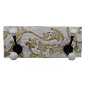 Artisan &amp; Co Mandy Mango Wood &amp; Steel 4 Hook Wall Hanger