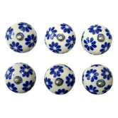 Artisan &amp; Co Blue Flower Ceramic Knobs