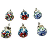 Artisan &amp; Co 6 Piece White Floral Ceramic Knob Set