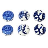 Artisan &amp; Co 6 Piece Blue White Ceramic Knob Set