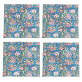 Artisan &amp; Co Blue Flowers Cotton Table Napkins
